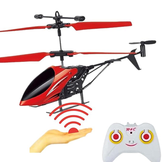 Rechargeable Flying Toy Helicopter with Remote Control & Safety Sensor for Kids.