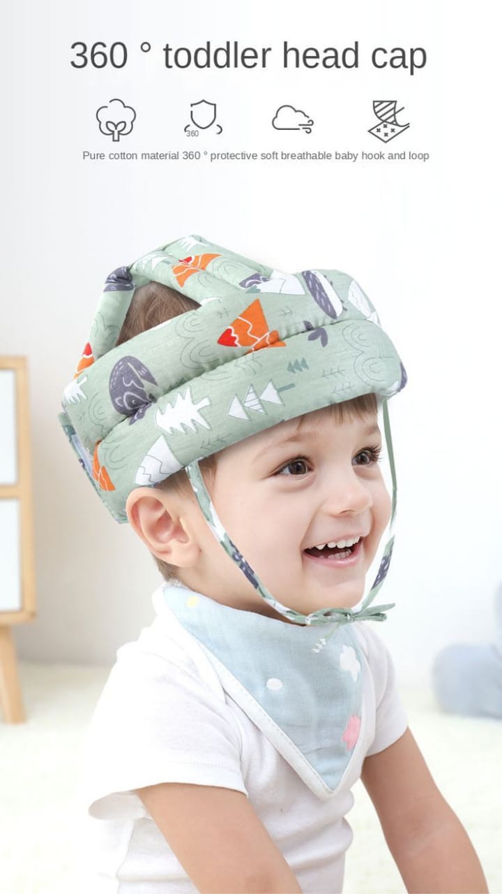 Baby Head Safety Helmet & Free Baby Tooth Brush.