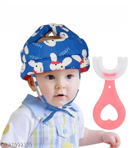 Baby Head Safety Helmet & Free Baby Tooth Brush.