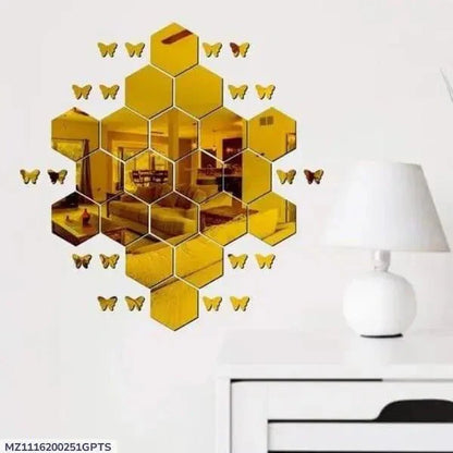 Beautiful Hexagon Acrylic Mirror - Pack Of 40