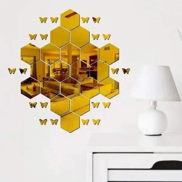 Beautiful Hexagon Acrylic Mirror - Pack Of 40