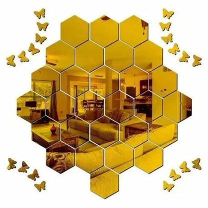 Beautiful Hexagon Acrylic Mirror - Pack Of 40