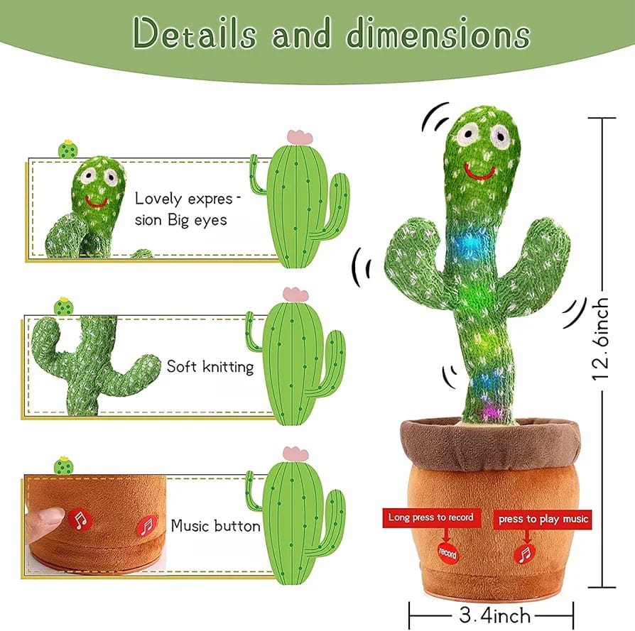 Dancing Cactus Toys For Kids Rechargeable.