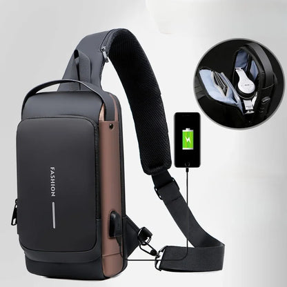 USB Charging Sport Sling Anti-theft Shoulder Bag